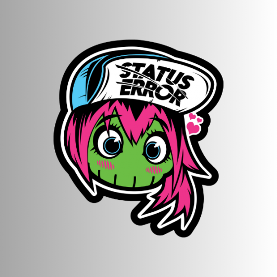 Status Error Lady Skull Sticker