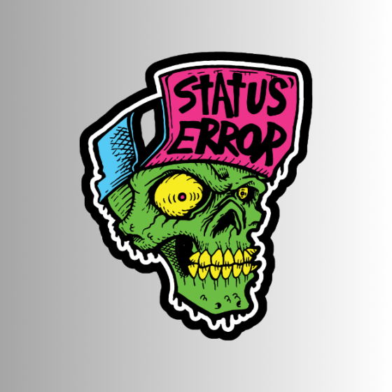 Status Error Skull Sticker